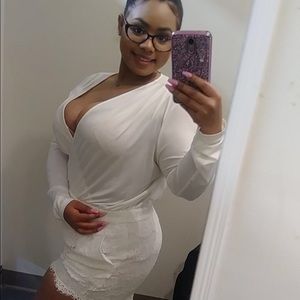 Bebe sequence white romper